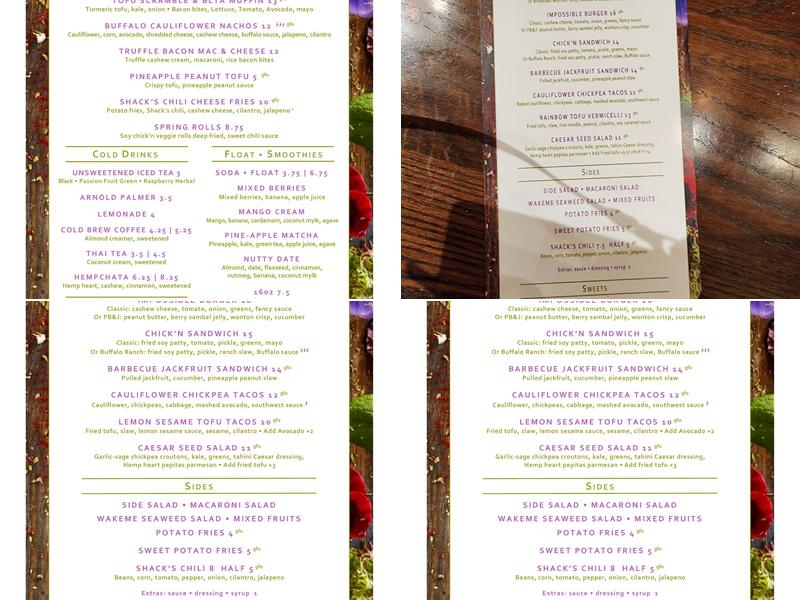 Seed Shack Menu