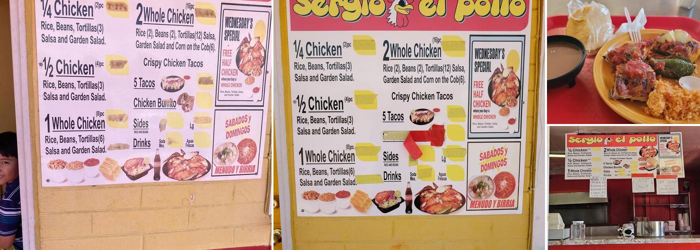 Sergio El Pollo Feliz Menu