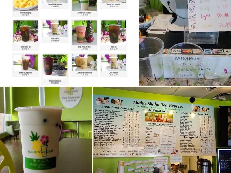 Shaka Shaka Tea Express Menu