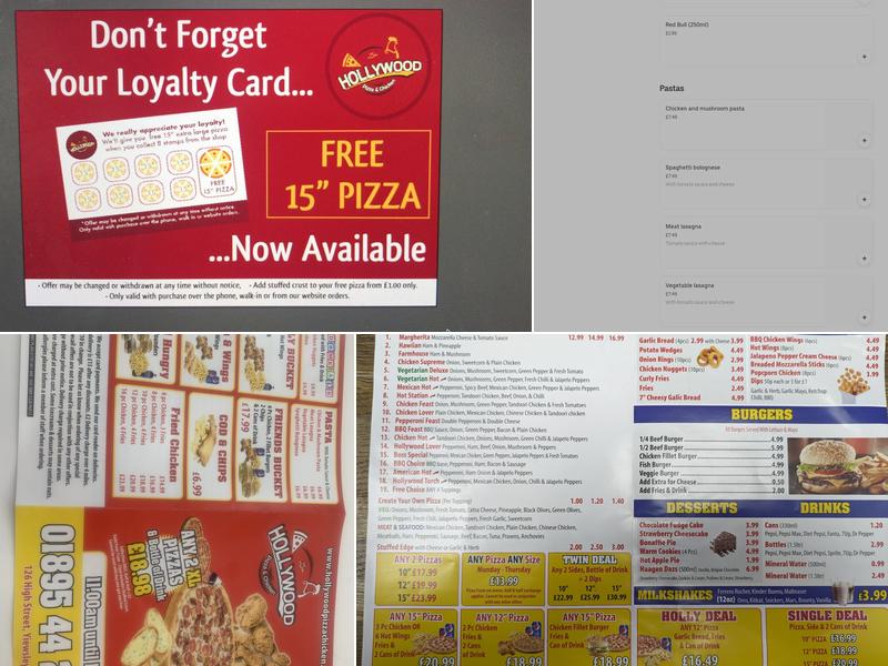 Hollywood Pizza & Chicken Menu