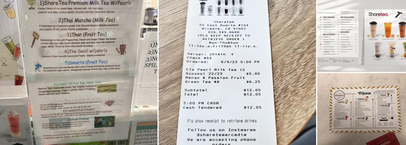 Sharetea Menu