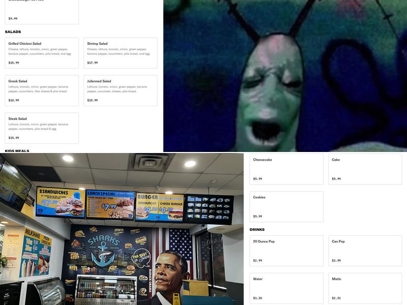 Shark's Fish and Chicken Menu