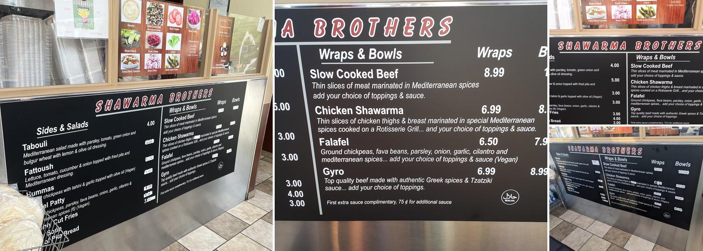 Shawarma Brothers Menu