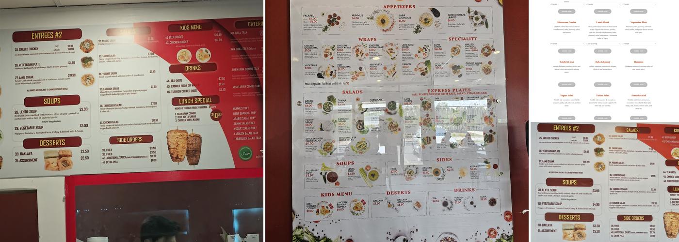 Shawarma Express Menu