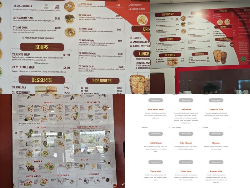 Shawarma Express Menu