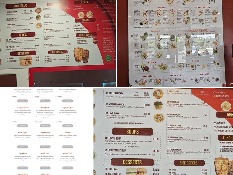 Shawarma Express Menu