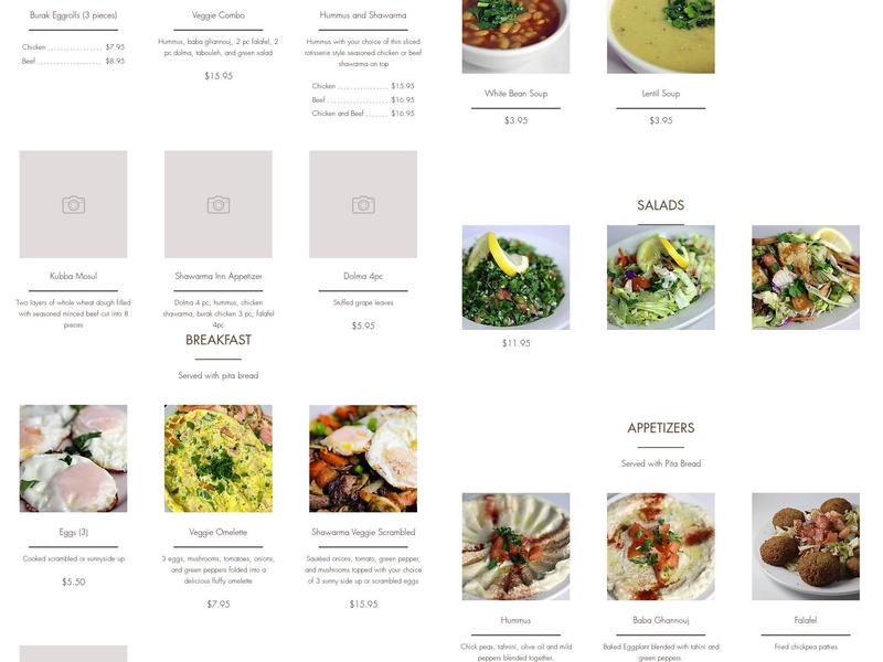 Shawarma Inn Menu