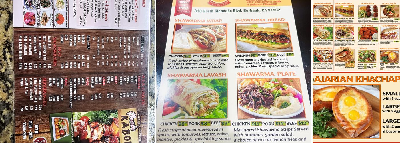 Shawarma King Menu