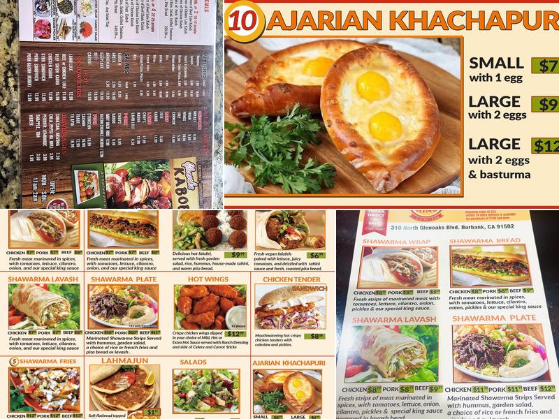 Shawarma King Menu