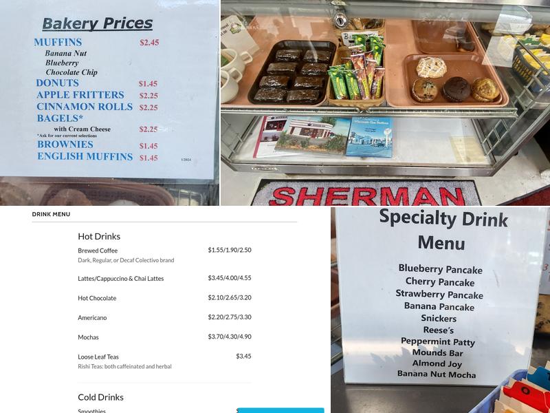 Sherman Perk Coffee Shop Menu