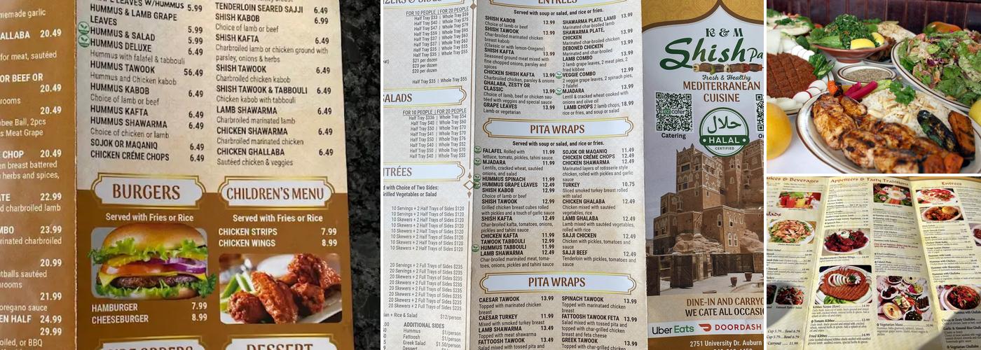 K & M Shish Palace Menu