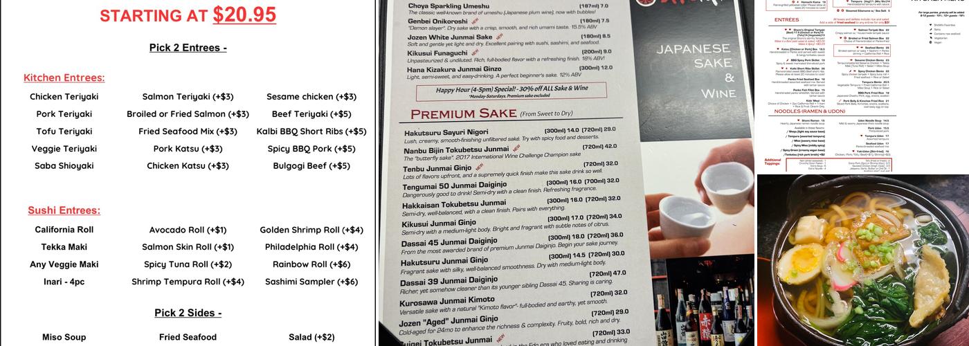 ShoMi Japanese Cuisine Menu