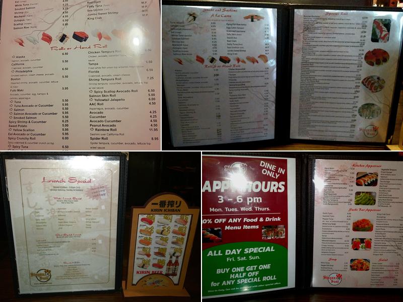 Shogun Sushi Menu
