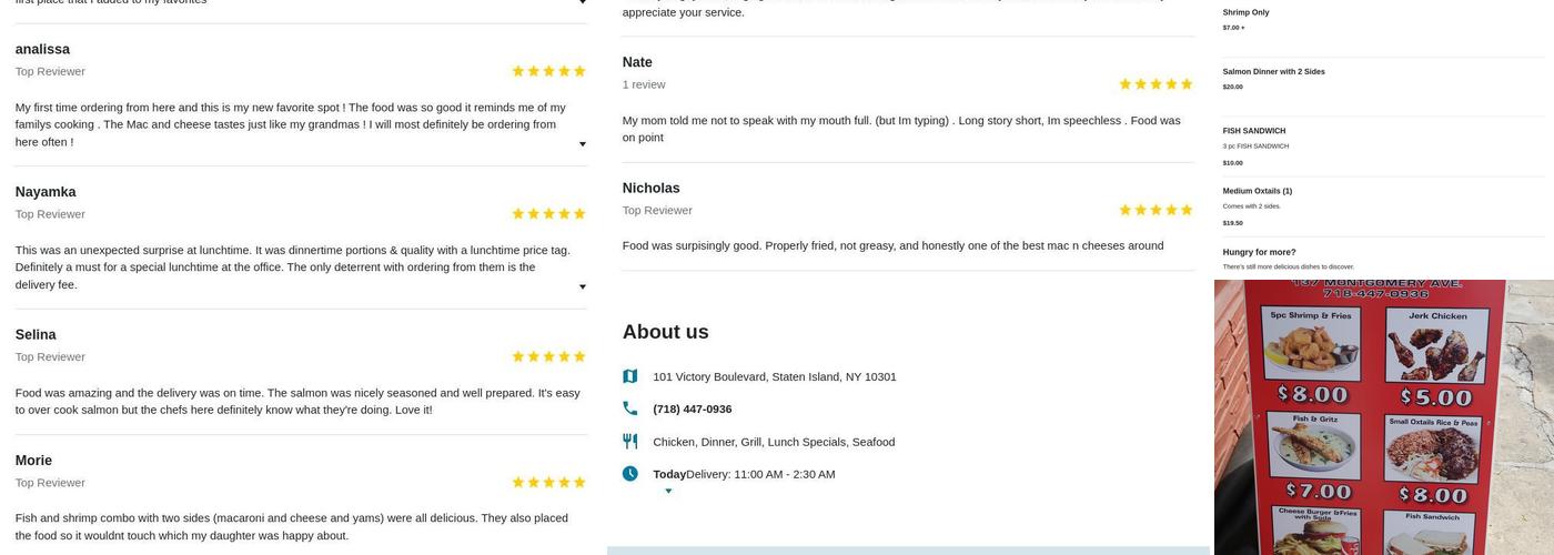 SI FISH & MORE INC Menu