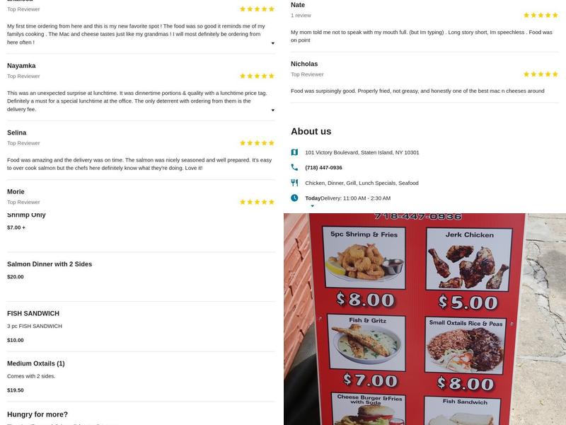 SI FISH & MORE INC Menu