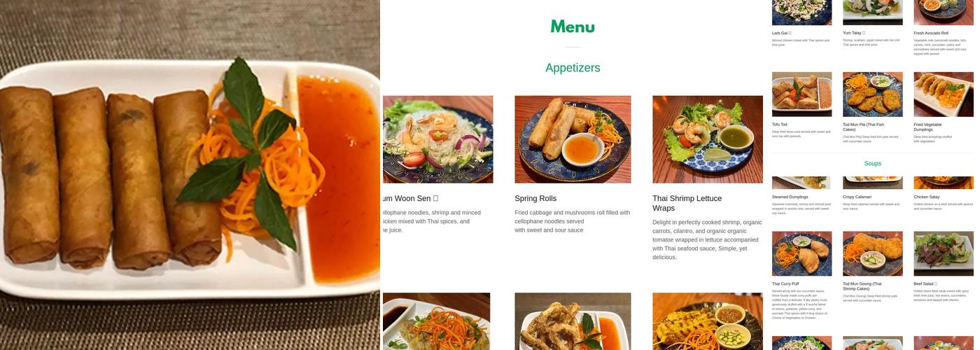 Siam House, Washington, D.C. Menu