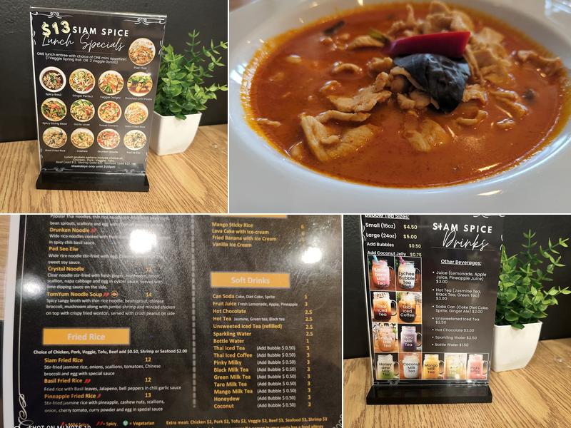 Siam Spice Thai Cuisine Menu