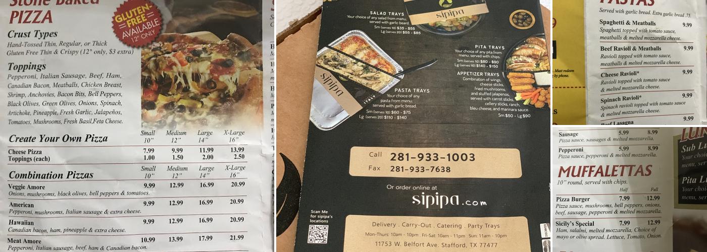 Sicily Pizza & Pasta Menu