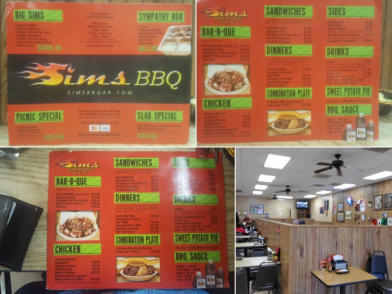 Sims Bar-B-Que Menu