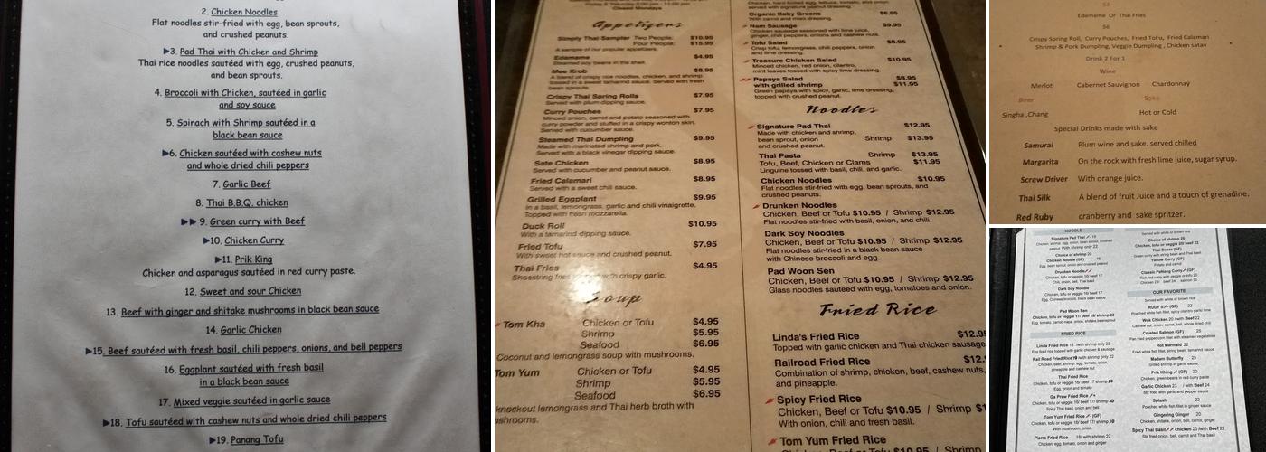 Simply Thai Menu