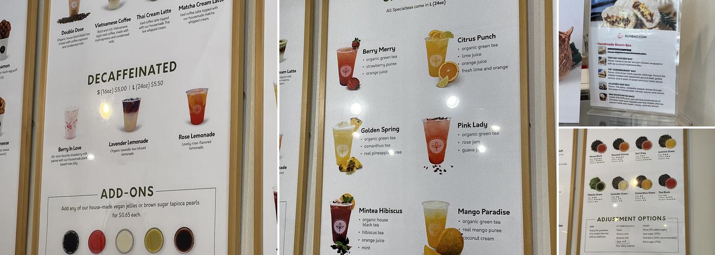 Sinceretea Menu