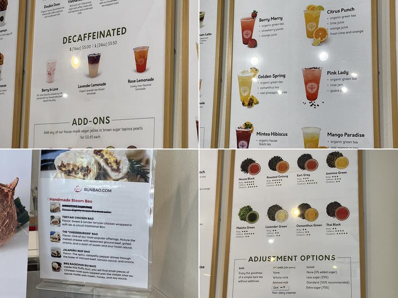 Sinceretea Menu