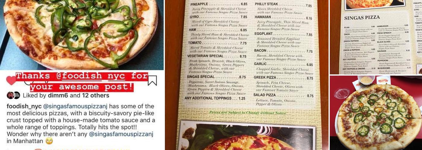 Singas Famous Pizza Menu