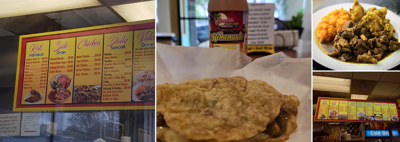 Singh's Roti Shop Menu