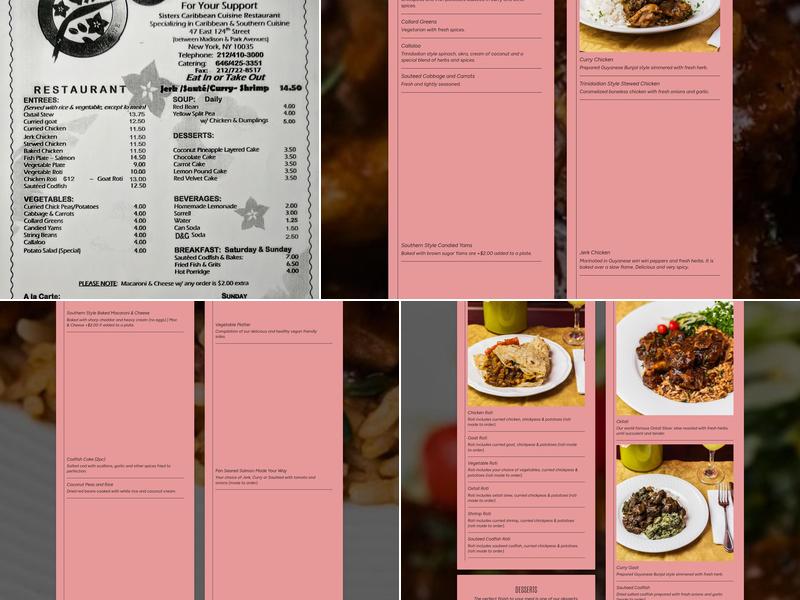Sisters Menu