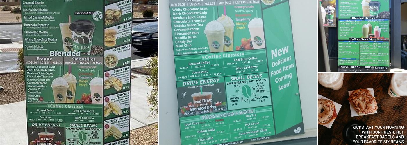 Six Beans Coffee Co. Menu