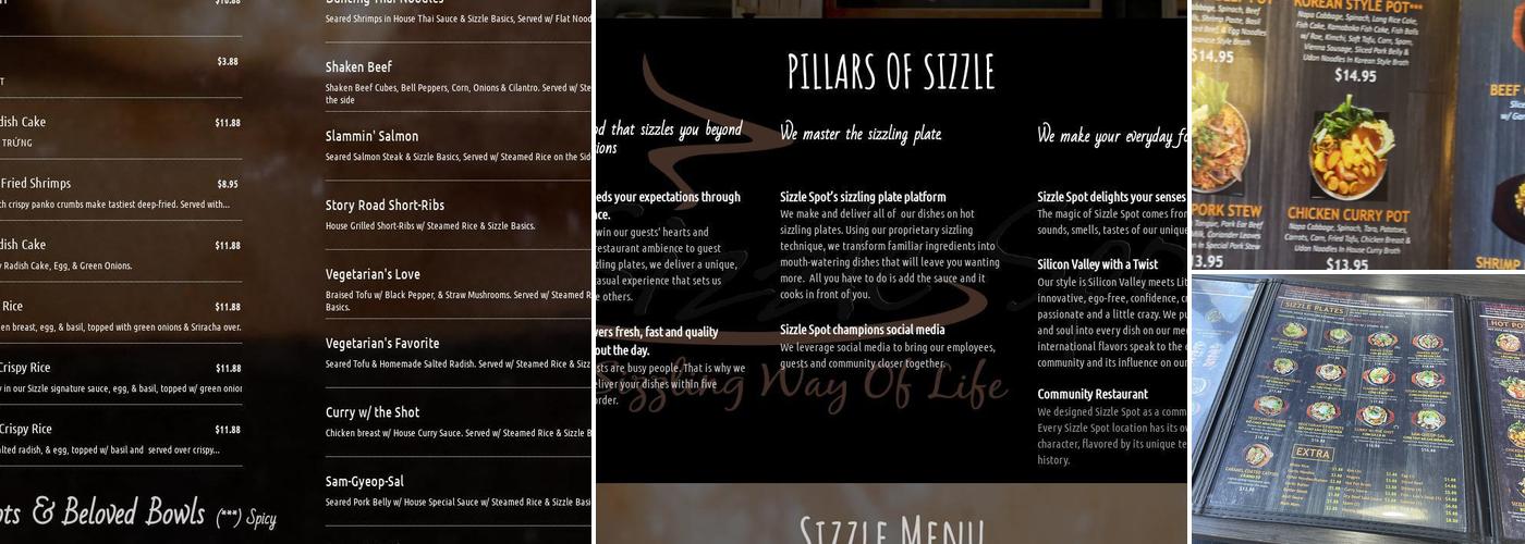 Sizzle Spot Menu