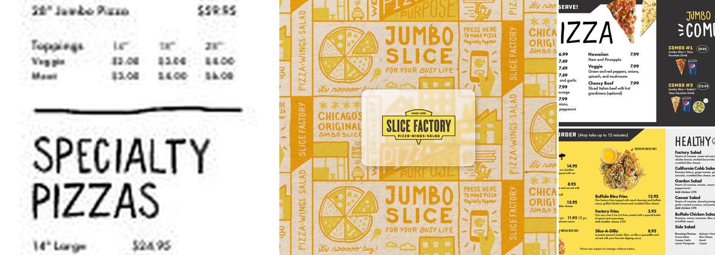Slice Factory Menu