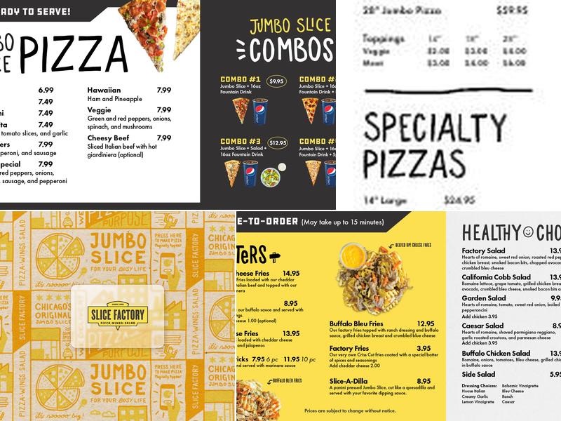Slice Factory Menu