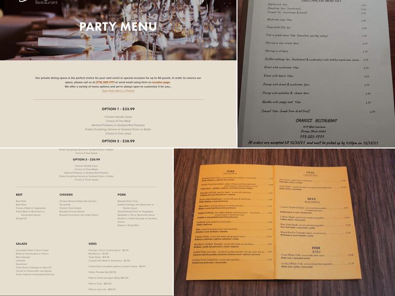 Smakosz Restaurant Menu