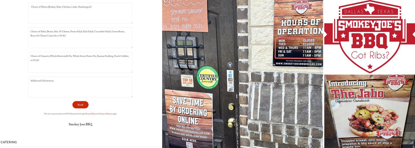 Smokey Joe's BBQ Menu