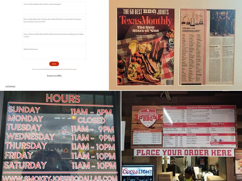 Smokey Joe's BBQ Menu