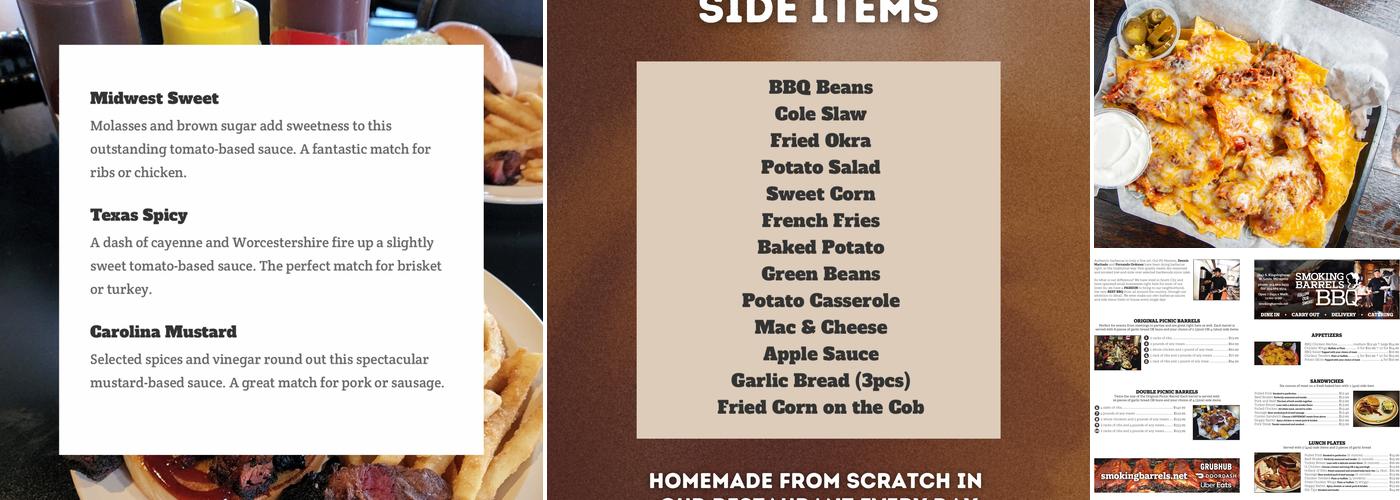 Smoking Barrels BBQ Menu