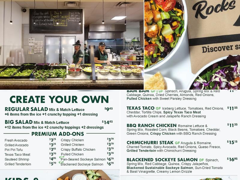 Snappy Salads Richardson Menu