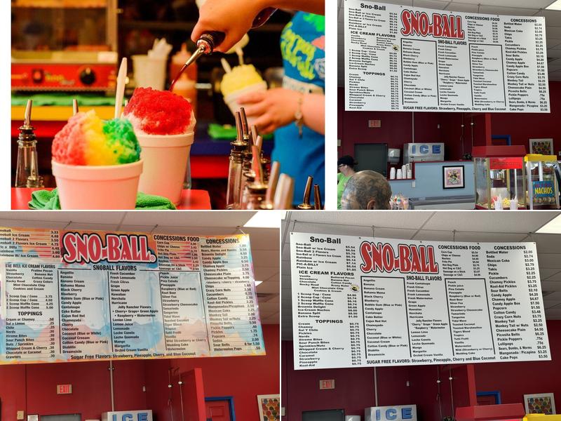 Sno Ball Too Menu