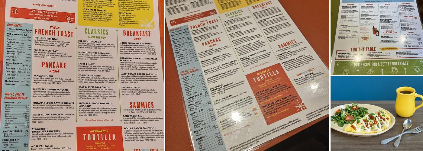 Snooze, an A.M. Eatery Menu