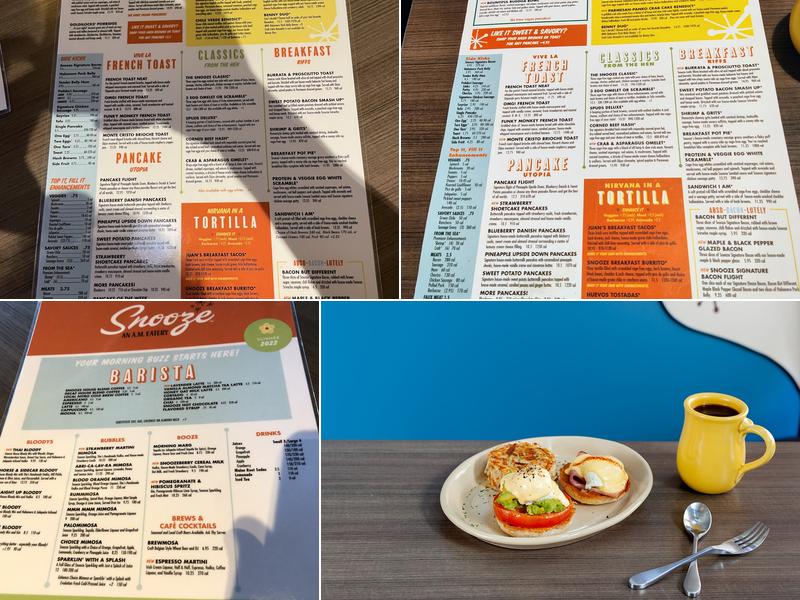 Snooze, an A.M. Eatery Menu