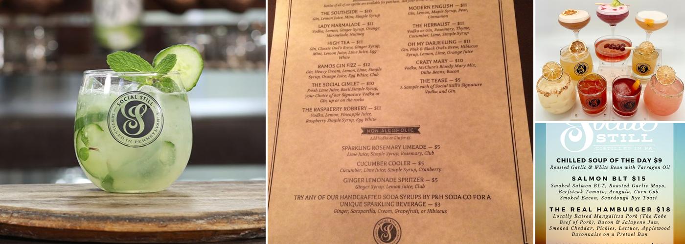 Social Still Distillery Menu