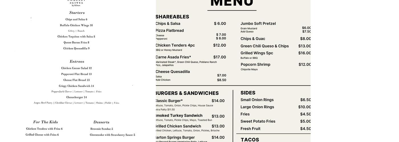 Soco Bar & Bites Menu