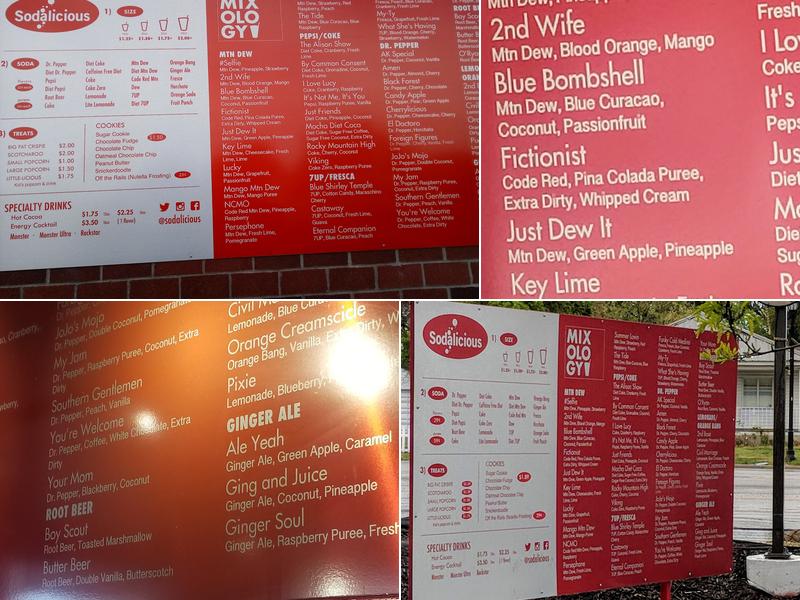 Sodalicious Menu