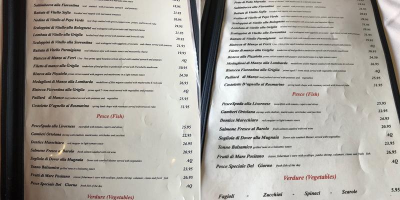 Sofia Menu