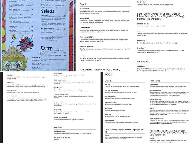 Soi 30th Menu
