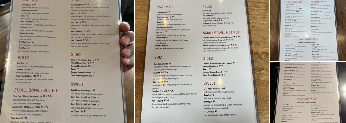 Soi 38 Menu