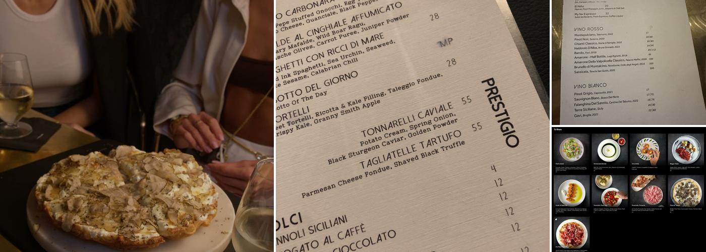A Pasta Bar Menu