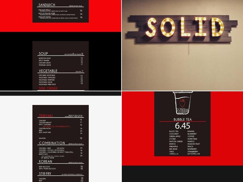 SOLID modern teriyaki Menu