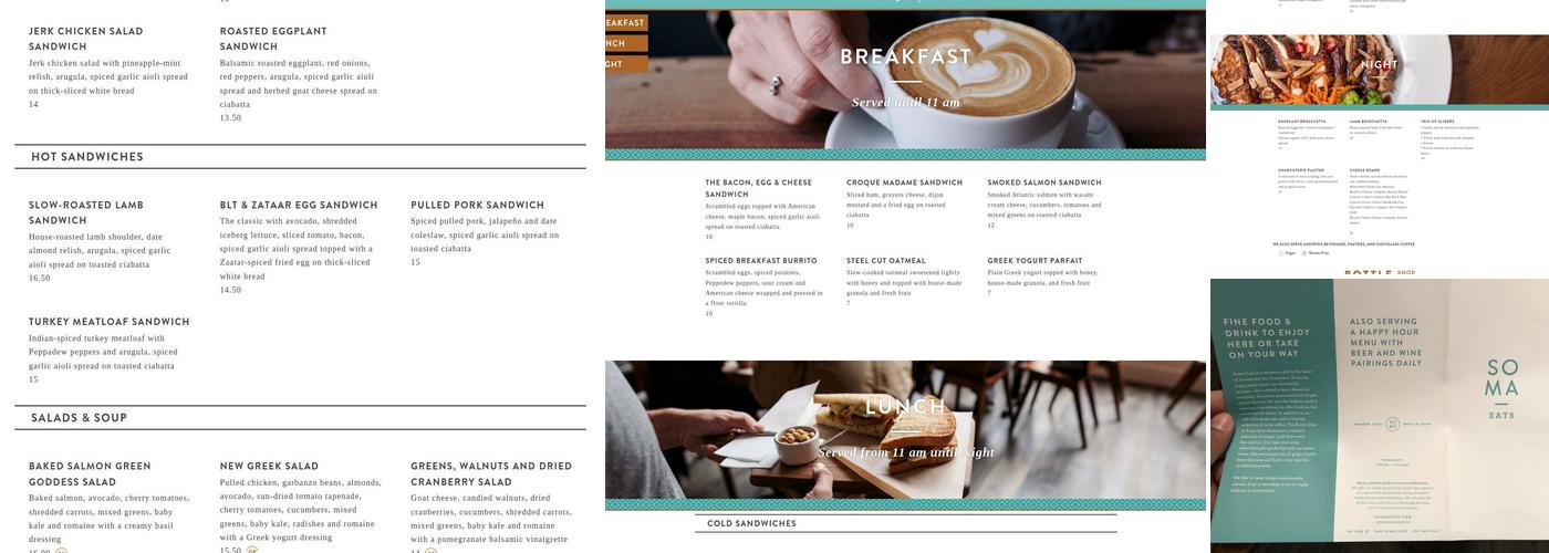 Soma Eats Menu